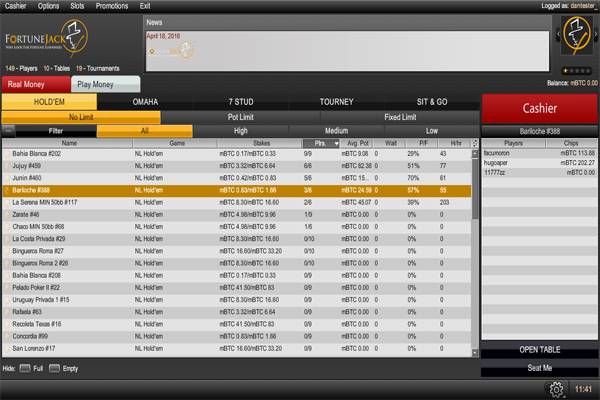 FortuneJack Poker screen shot